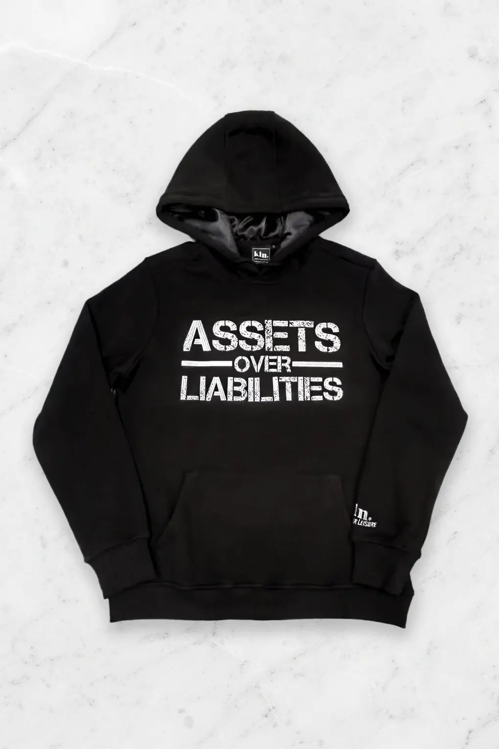 EYL X KIN Black Satin Hoodie