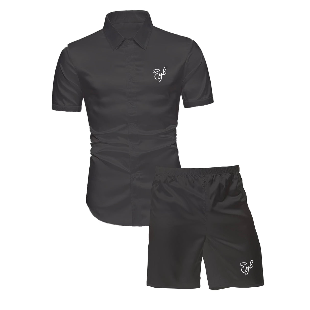 EYL Embroidered Silk Pajama Short Set