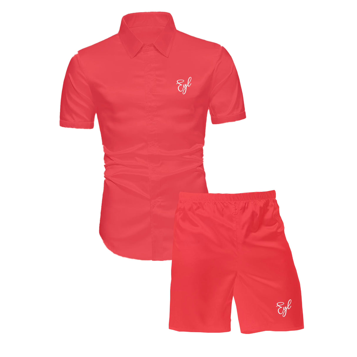 EYL Embroidered Silk Pajama Short Set