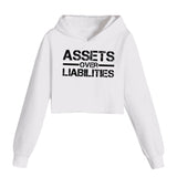 Assets Over Liabilities Crop Top Hoodie